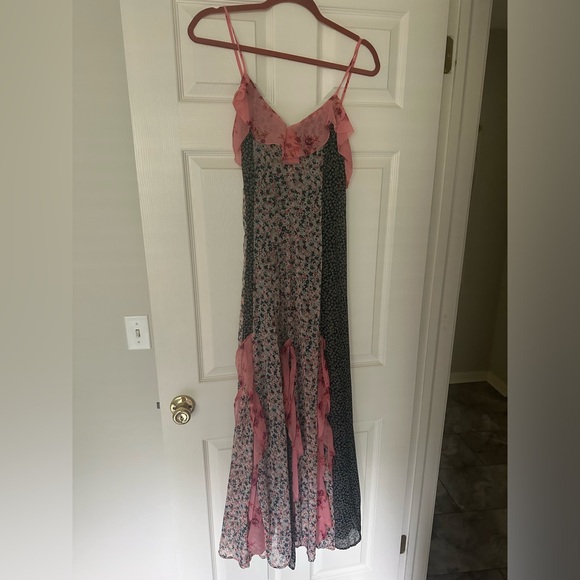 Anthropologie sleeveless ruffle v-neck maxi dress - Picture 2 of 6